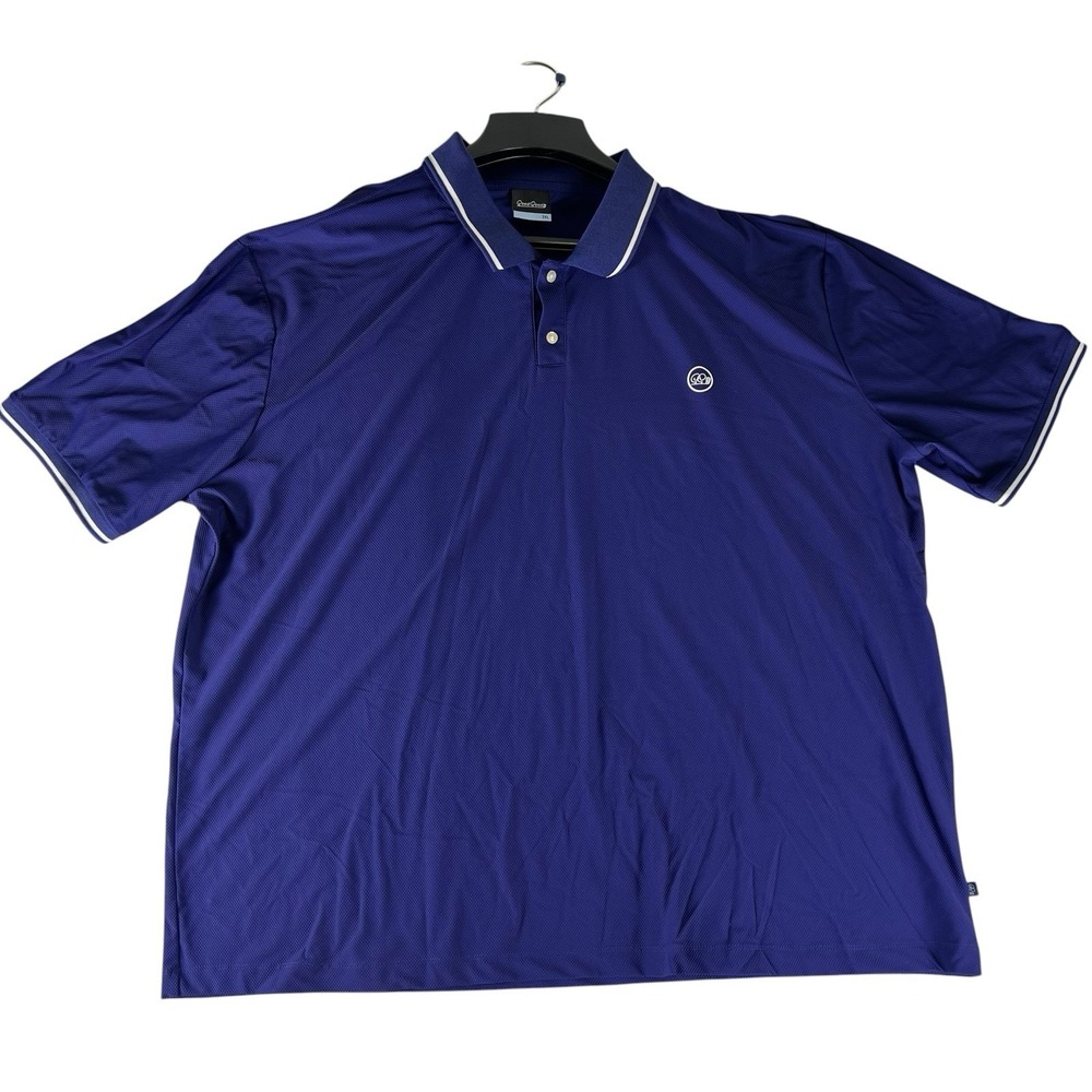 Good Good Golf Performance Polo Shirt Blue 3XL Mens Athletic Stretch Logo Golf